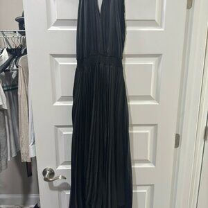 Petal & Pup Blue Pleated Halter Midi Dress